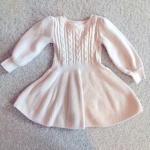 Gap: Girl’s Ivory Cable Knit Dress in Size 2T